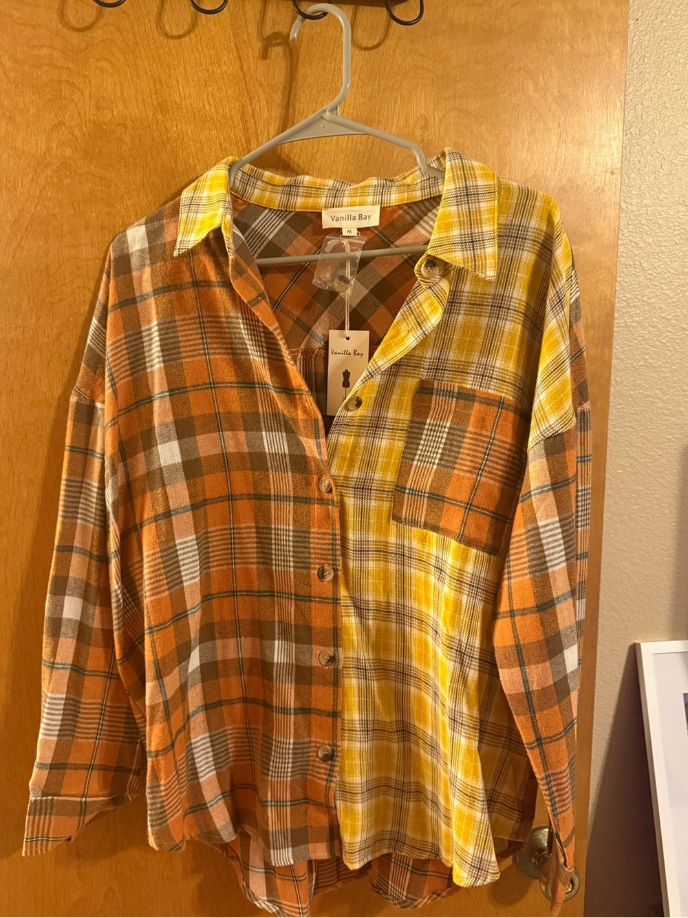 Vanilla Bay Orange & Yellow Plaid Button-Up Shirt